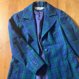 Pendleton Plaid Wool Blazer